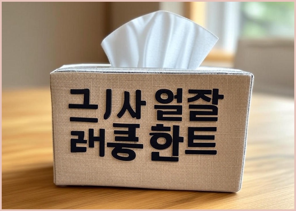 까사엘 광목하트 티슈커버