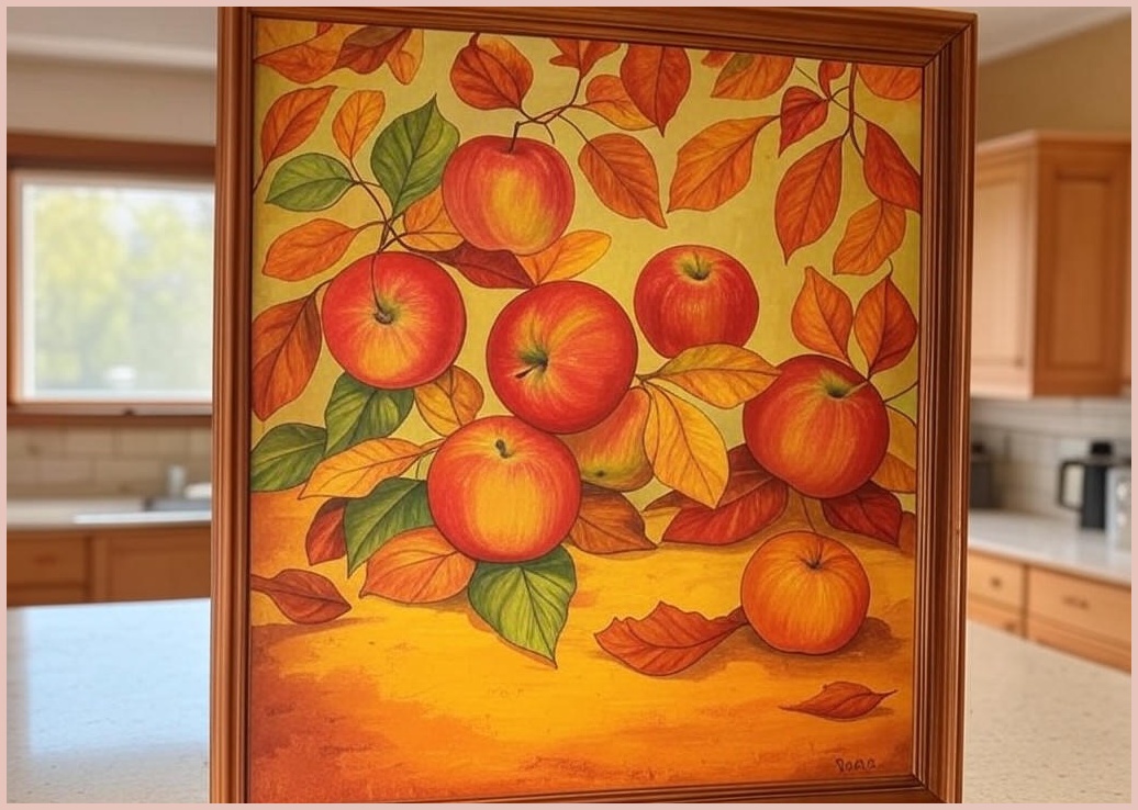 아란아트 사과그림 풍수 인테리어 캔버스 액자 주방 거실